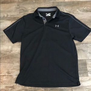 Men’s M Black Under Armour Polo Heat Gear